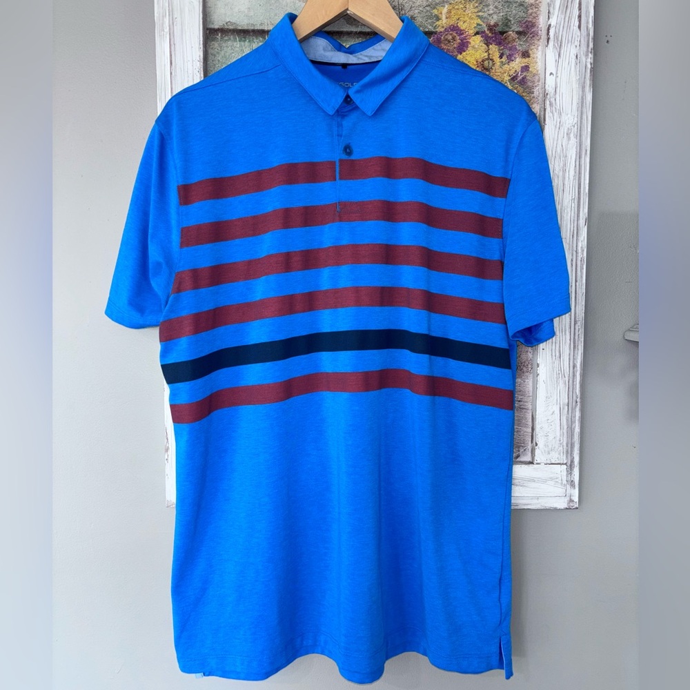 Nike Golf  Shirt Men’s Large Dri Fit Green Blue Standard Fit